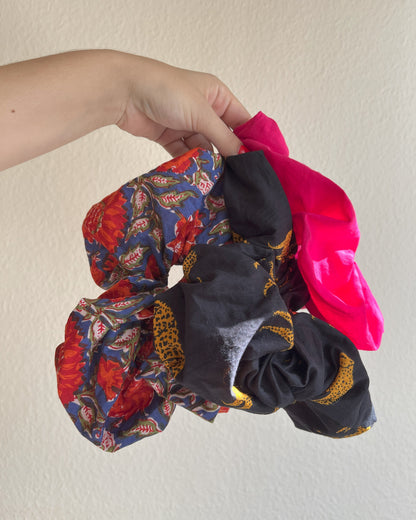 Upcycled Block Print Jumbo Scrunchie Mix ~ PRE ORDER